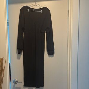SHEIN Elegant Black Long Sleeve Dress